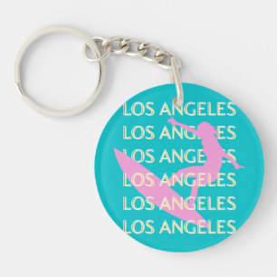 Los Angeles Travel Art, California, Surf Lovers Key Ring