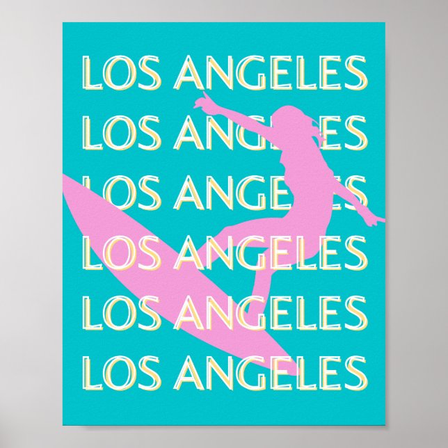 Los Angeles Travel Art, California, Surf Lovers Poster (Front)