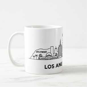 Los Angeles Travel Skyline Minimalist Line Art Coffee Mug