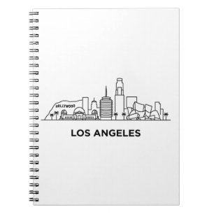 Los Angeles Travel Skyline Minimalist Line Art Notebook