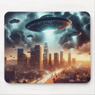 Los Angeles UFO Invasion Mouse Pad