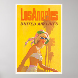 Los Angeles USA America Travel Vintage Travel Poster