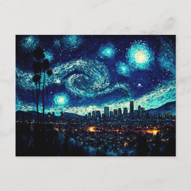 Los Angeles, Van Gogh's Starry Night style Postcard (Front)