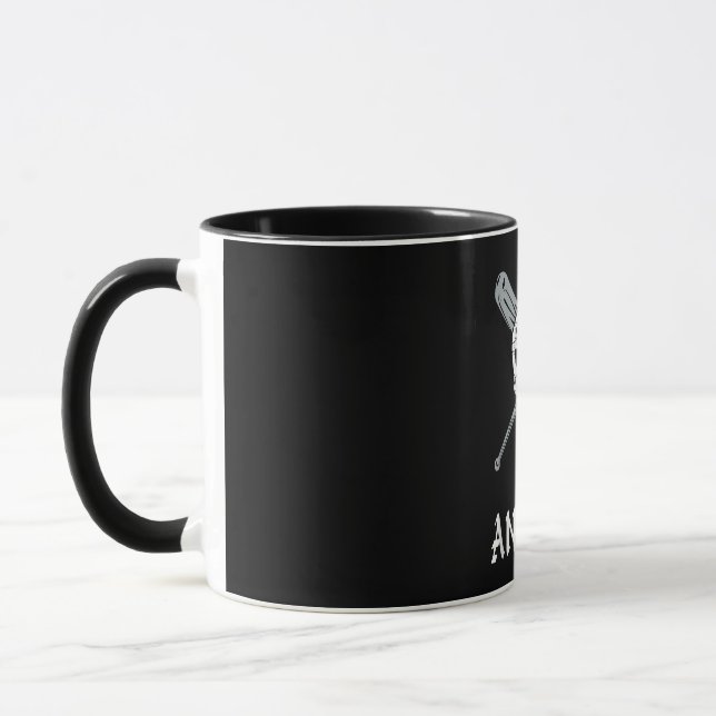 Los Angeles Varsity Style Baseball Skull Gift Mug (Left)