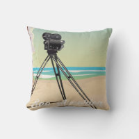 Los angeles vintage camera beach travel poster