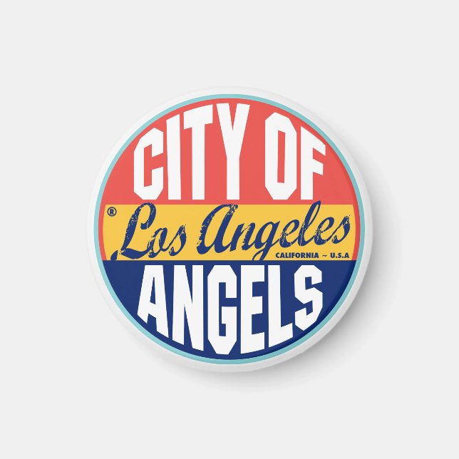 Los Angeles Vintage Label Magnet (Front)
