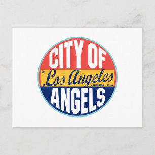 Los Angeles Vintage Label Postcard