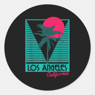 Los Angeles Vintage Retro La California Beach Souv Classic Round Sticker