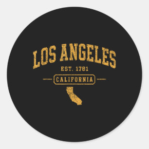 Los Angeles Vintage Sports California Retro Classic Round Sticker