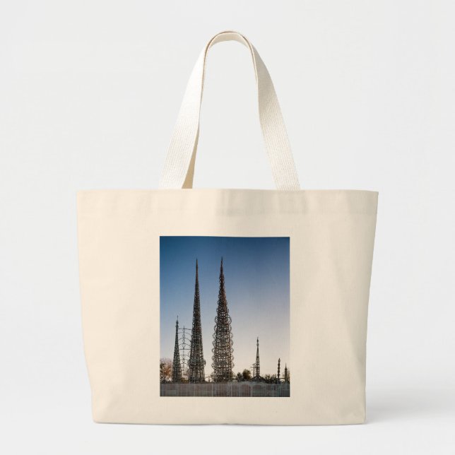 Los Angeles Watts Towers Large Tote Bag (Front)
