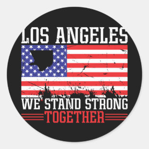 Los Angeles We Stand Strong Classic Round Sticker