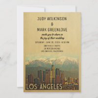 Los Angeles Wedding Invitation Vintage Mid-Century
