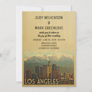 Los Angeles Wedding Invitation Vintage Mid-Century