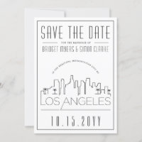 Los Angeles Wedding Stylised Skyline Save the Date