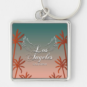 Los Angeles Word Art City Sign Keychain