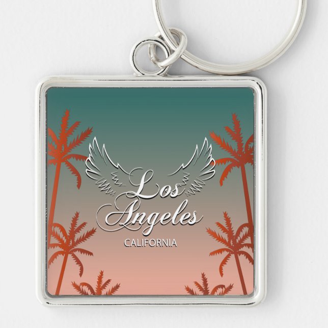 Los Angeles Word Art City Sign Keychain (Front)