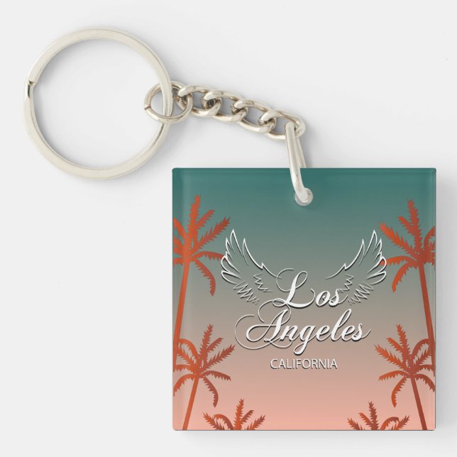 Los Angeles Word Art City Sign Keychain (Front)