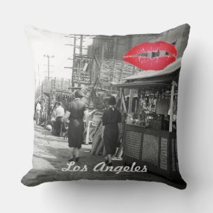 Los Angles California 1935 Olivera Street Photo Cushion