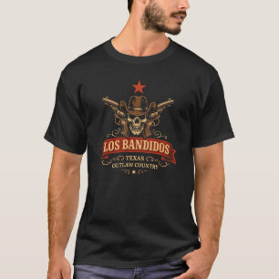 Los Bandidos Texas Outlaw Skull T-Shirt