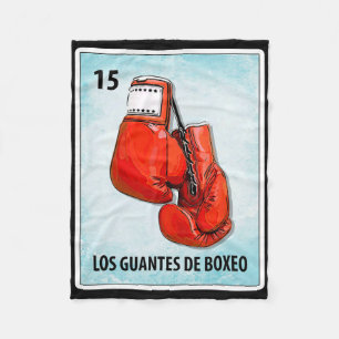 Los Guantes De Boxeo Mexican Boxing Gloves Cards Fleece Blanket