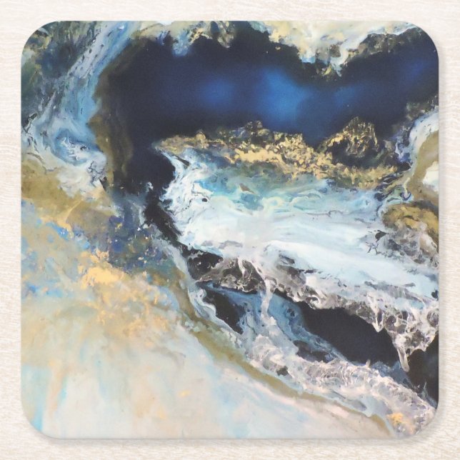 Los Mares Square Paper Coaster (Front)