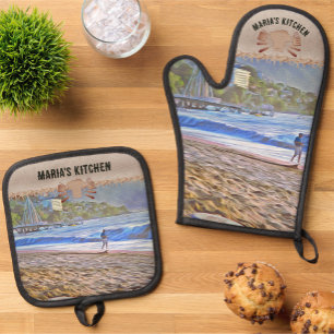 Los Muertos Beach 786 Oven Mitt & Pot Holder Set