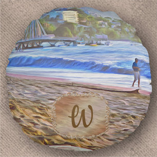 Los Muertos Beach 786 Round Cushion