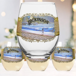 Los Muertos Beach 786 Stemless Wine Glass