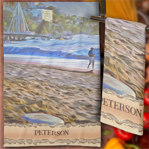 Los Muertos Beach 786 Tea Towel