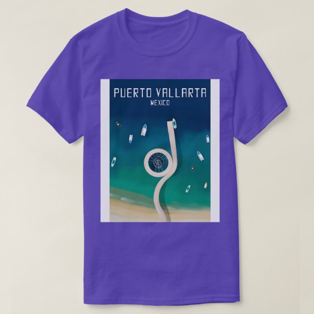 Los Muertos Pier Puerto Vallarta Mexico T-Shirt (Design Front)