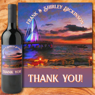 Los Muertos Pier Thank You 1182 Wine Label