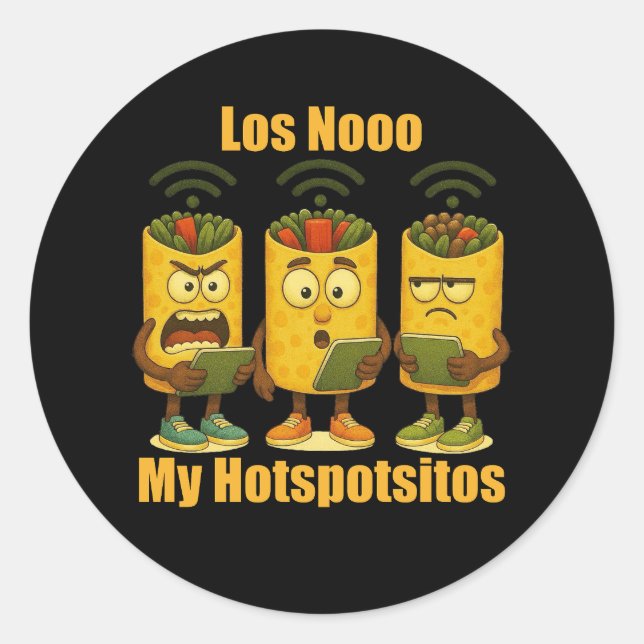 Los No My Hotspotsitos Italian Brainrot Burrito Classic Round Sticker (Front)