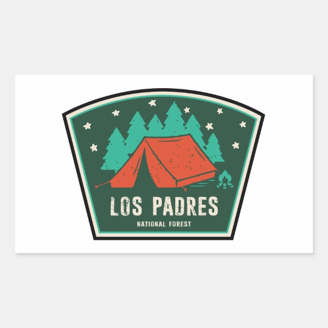 Los Padres National Forest California Camping Rectangular Sticker (Front)