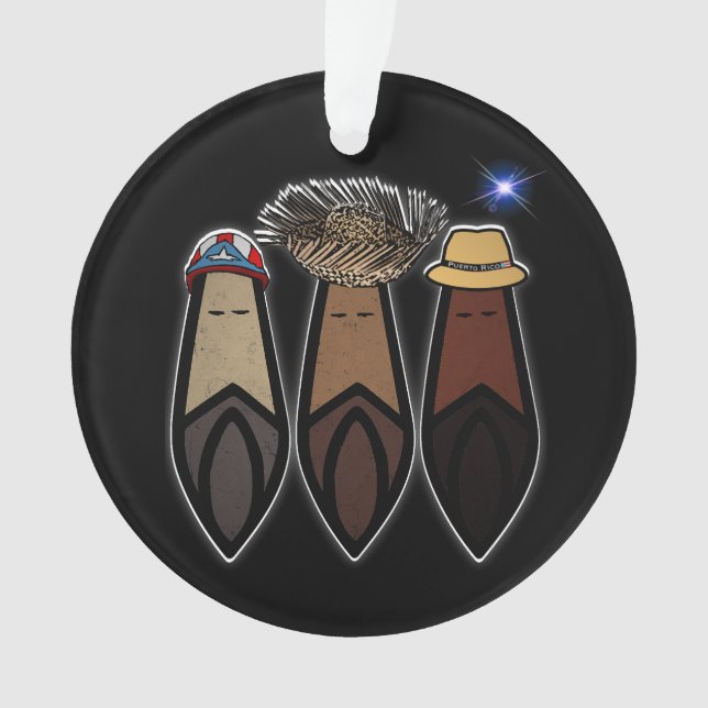 Los Tres Reyes Magos Boricua  Ornament (Front)