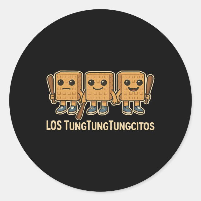 Los Tungtungtungcitos Italian Brainrot Tung Sahur  Classic Round Sticker (Front)