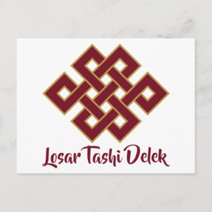 Losar Tashi Delek Happy New Year Endless Knot Postcard