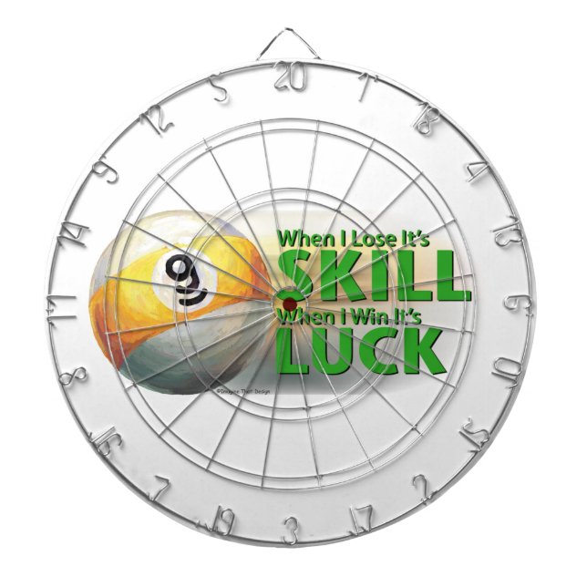 Lose Skill Win Luck 9 Ball Dartboard (Front)