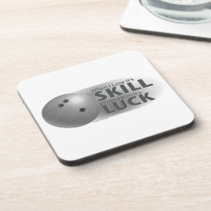 Lose Skill Win Luck Bowling Grey Coaster