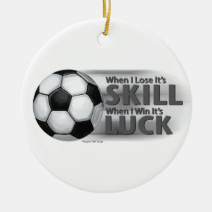 Lose Skill Win Luck Soccer Ceramic Tree Decoration