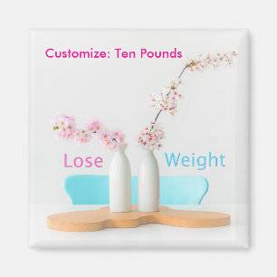 Lose Weight Diet Goals Flowers Magnet