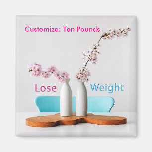 Lose Weight Diet Goals Flowers Magnet