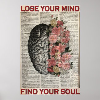 Lose your Mind Find your Soul vintage Poster