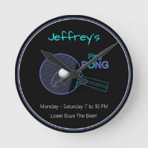 Loser Buys The Beer! Ping Pong Fun Wall Clock