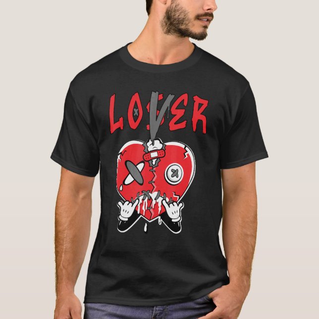 Loser  Heart Dripping Retro Infrared 4s Matching T-Shirt (Front)