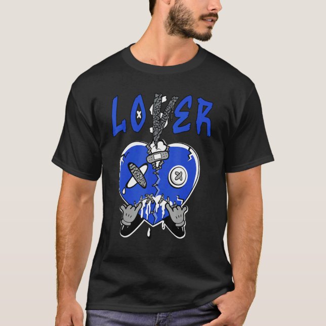 Loser  Heart Dripping True Blue 1s Matching T-Shirt (Front)
