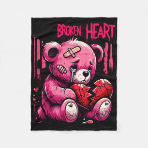 Loser Lover Drip Hurt Broken Heart Pain Bear Valen Fleece Blanket