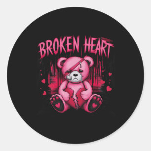 Loser-pain Bear Drip Hurt Broken Heart Pink Valent Classic Round Sticker