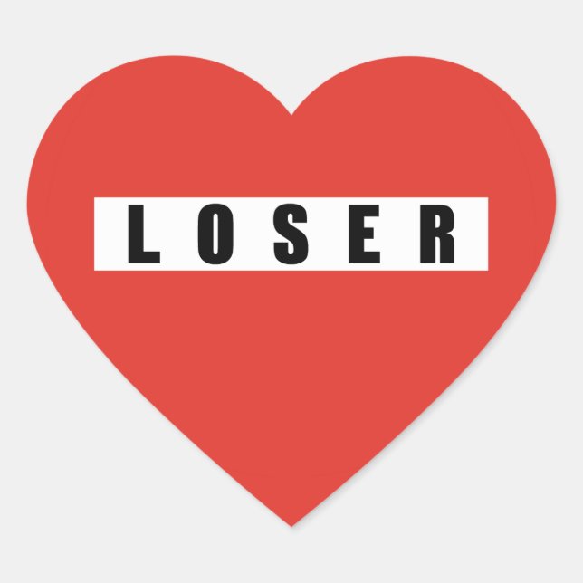 LOSER prohibitory sign Heart Sticker (Front)