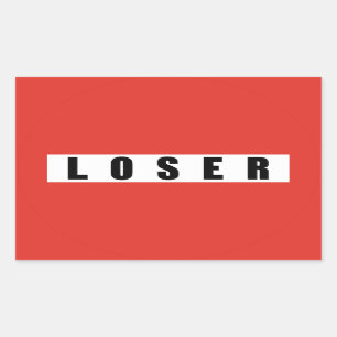 LOSER prohibitory sign Rectangular Sticker