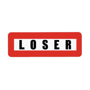LOSER prohibitory sign Return Address Label